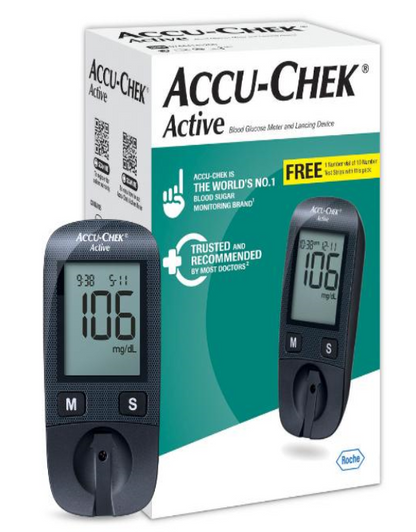 Accu-Chek Active Glucose Monitor with Free 10 Test Strips